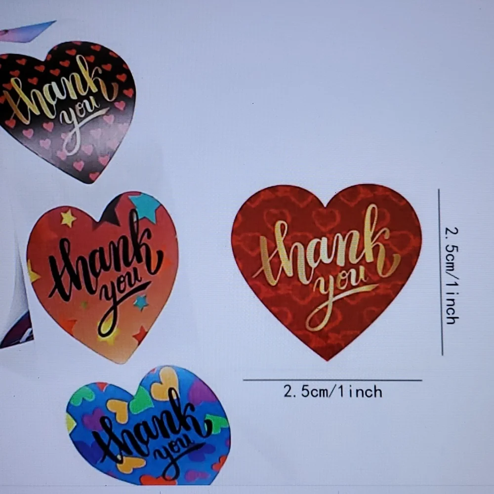 500 pcs Heart Design Gift Stickers